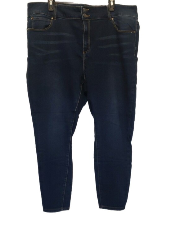 Tahari Denim - Tahari Womens Jeans 22W Blue Strtch Dark Wash Plus Ankle